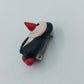 Handgefertigte Pinguin Brosche mit Strassstein Polymer Clay