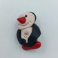 Handgefertigte Pinguin Brosche mit Strassstein Polymer Clay