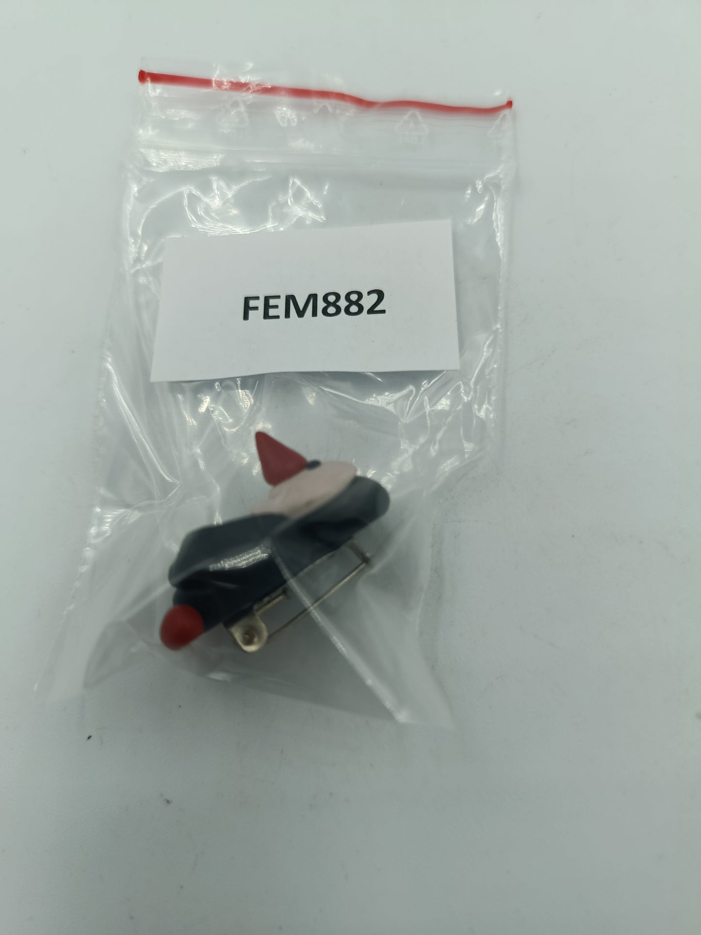 Handgefertigte Pinguin Brosche mit Strassstein Polymer Clay