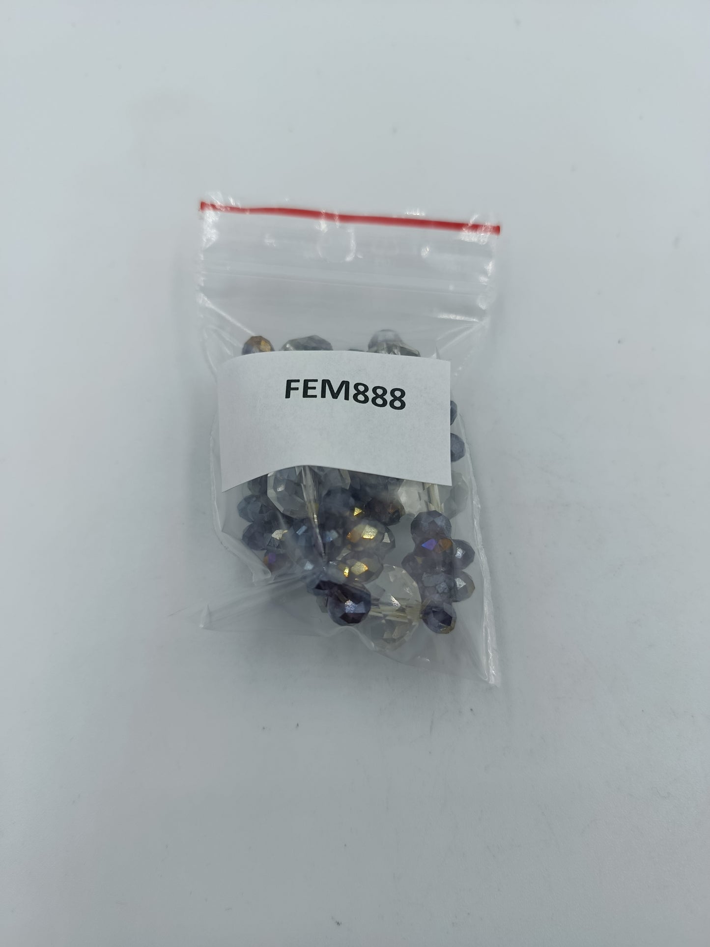 Elastisches Armband mit facettierten Glasperlen in Blau und Kristallklar