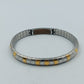 Zweifarbiges elastisches Armband in Silber und Goldoptik