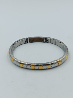Zweifarbiges elastisches Armband in Silber und Goldoptik