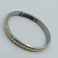 Zweifarbiges elastisches Armband in Silber und Goldoptik