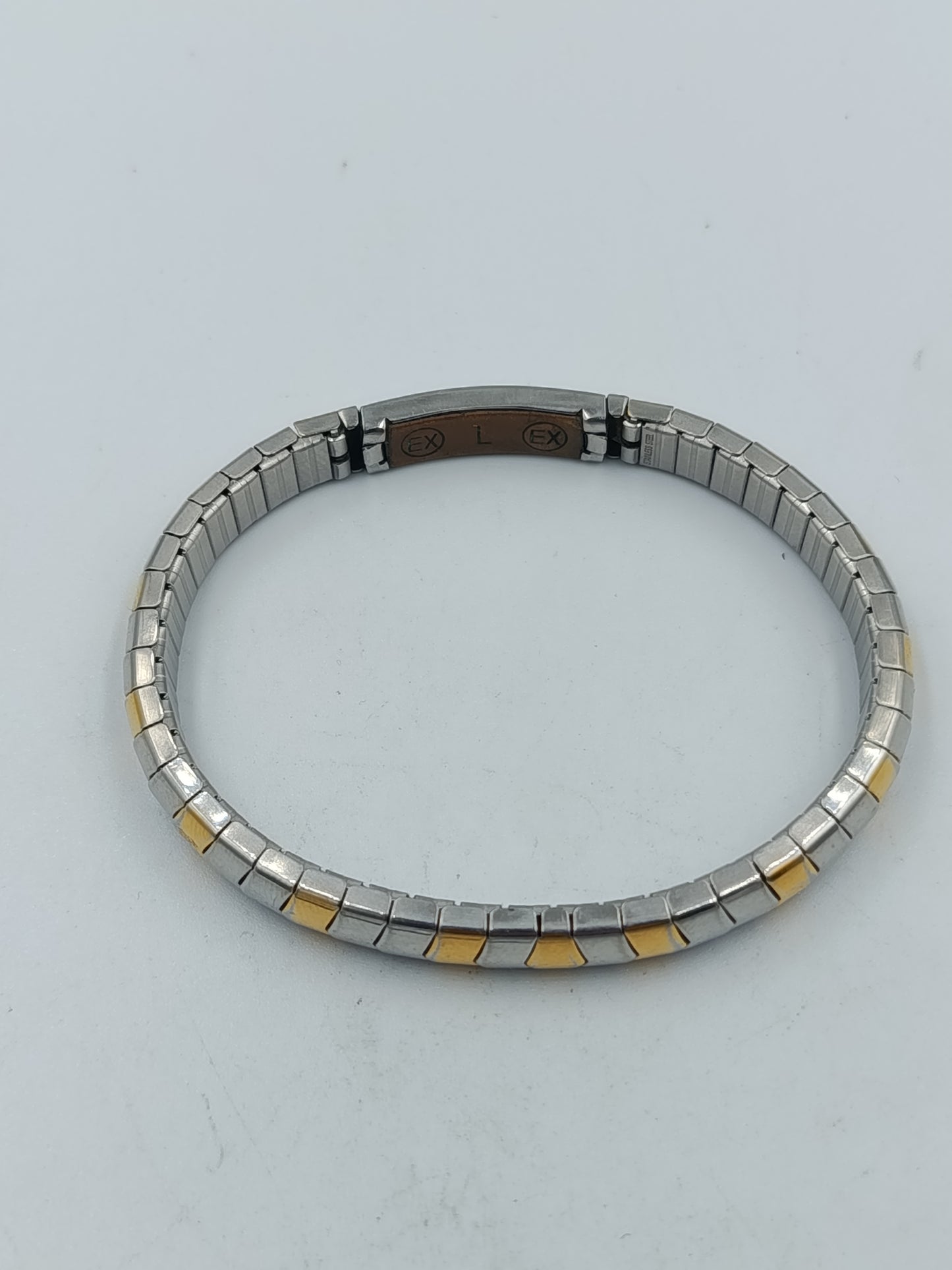 Zweifarbiges elastisches Armband in Silber und Goldoptik