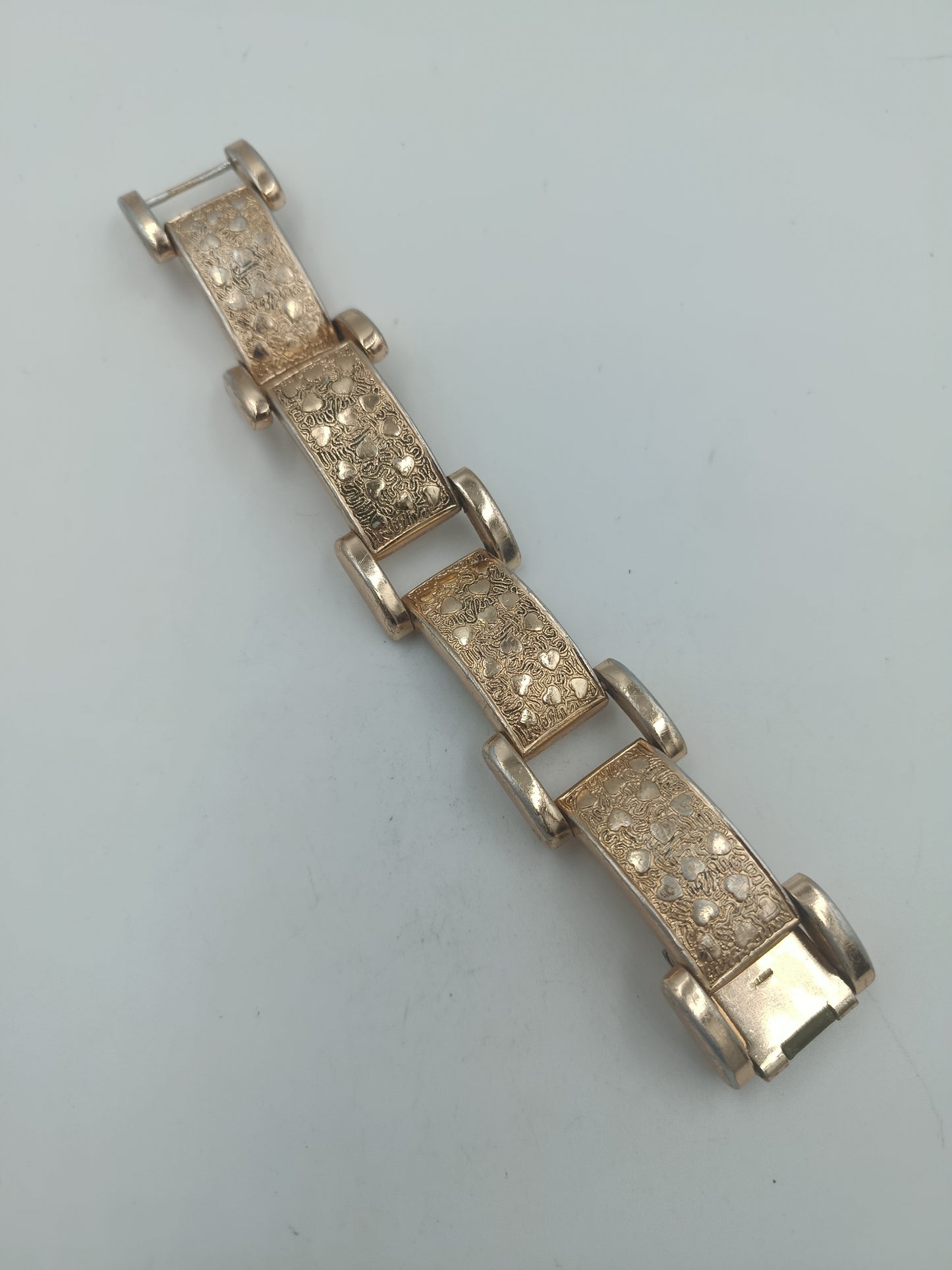 Vintage Gliederarmband in Goldoptik mit Strukturdekor