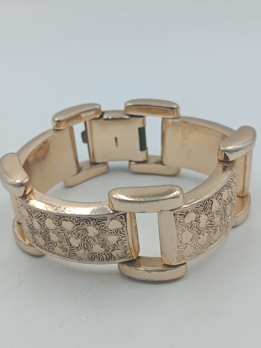 Vintage Gliederarmband in Goldoptik mit Strukturdekor