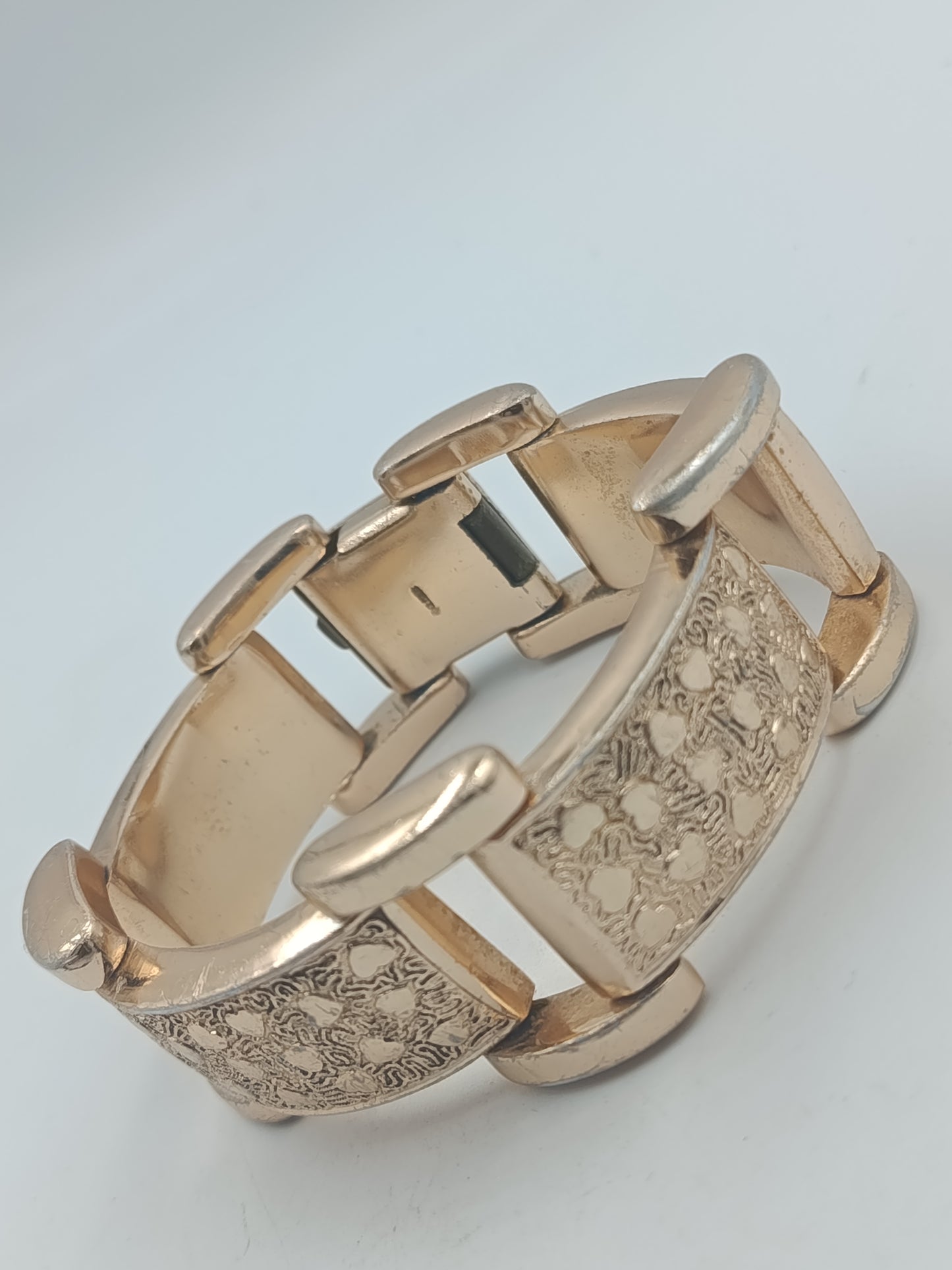 Vintage Gliederarmband in Goldoptik mit Strukturdekor