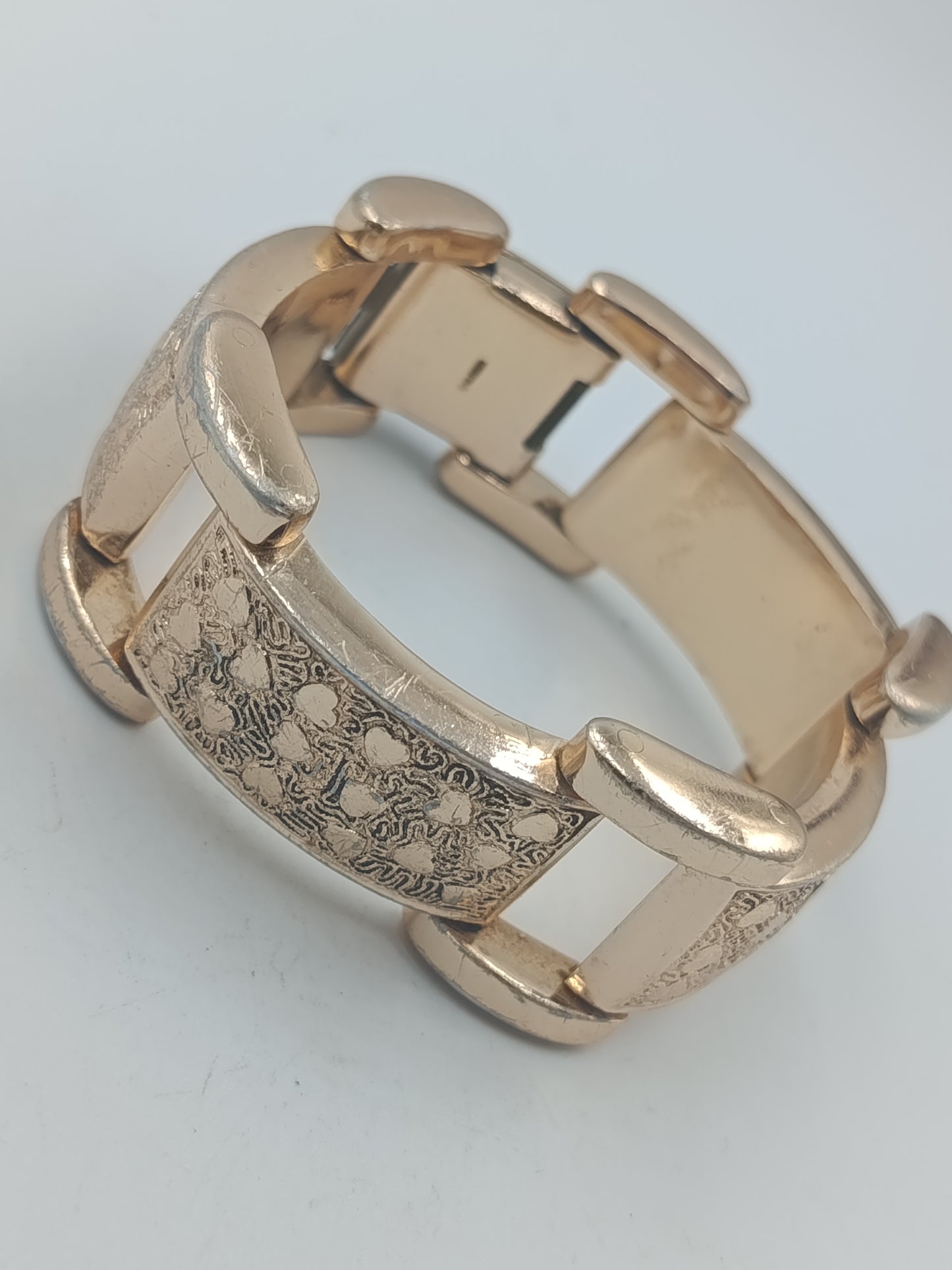 Vintage Gliederarmband in Goldoptik mit Strukturdekor