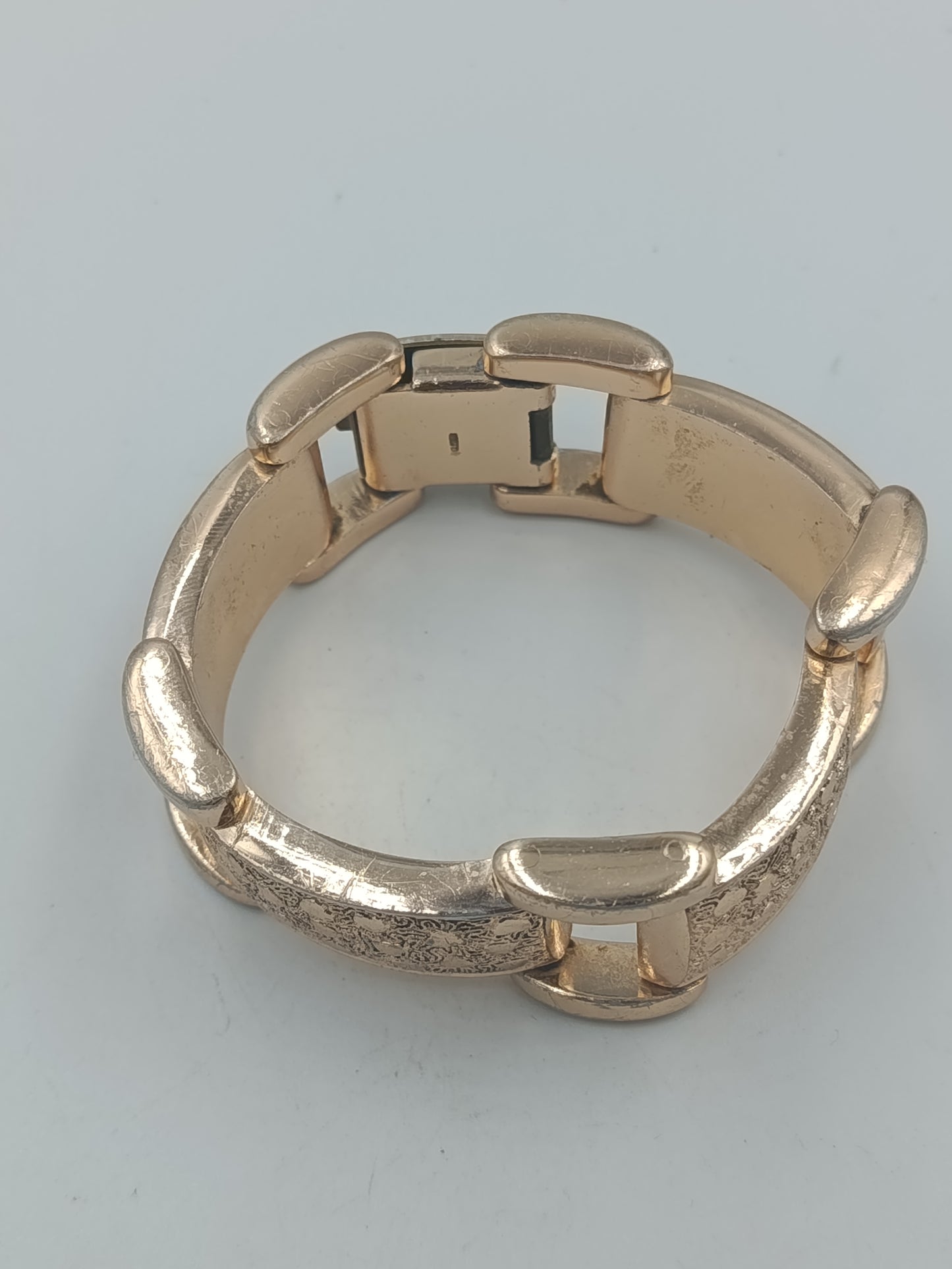 Vintage Gliederarmband in Goldoptik mit Strukturdekor