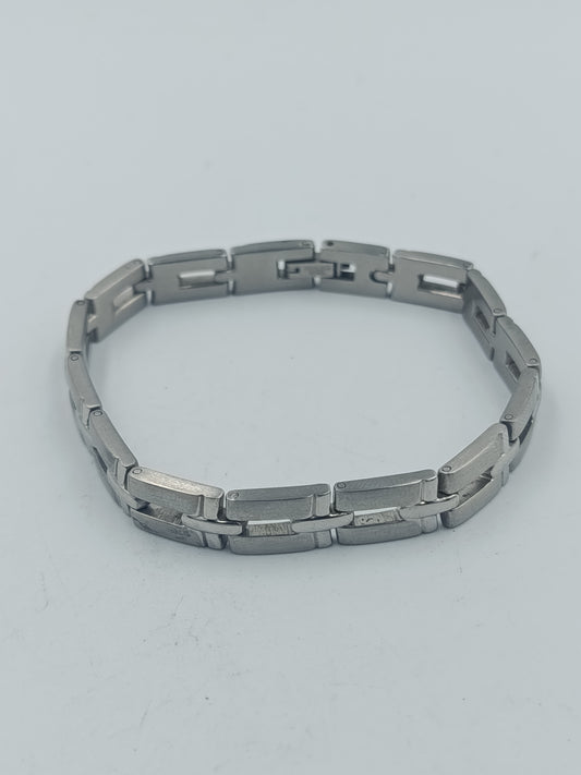 Edelstahl Armband Glieder Design massiv silberfarben Unisex