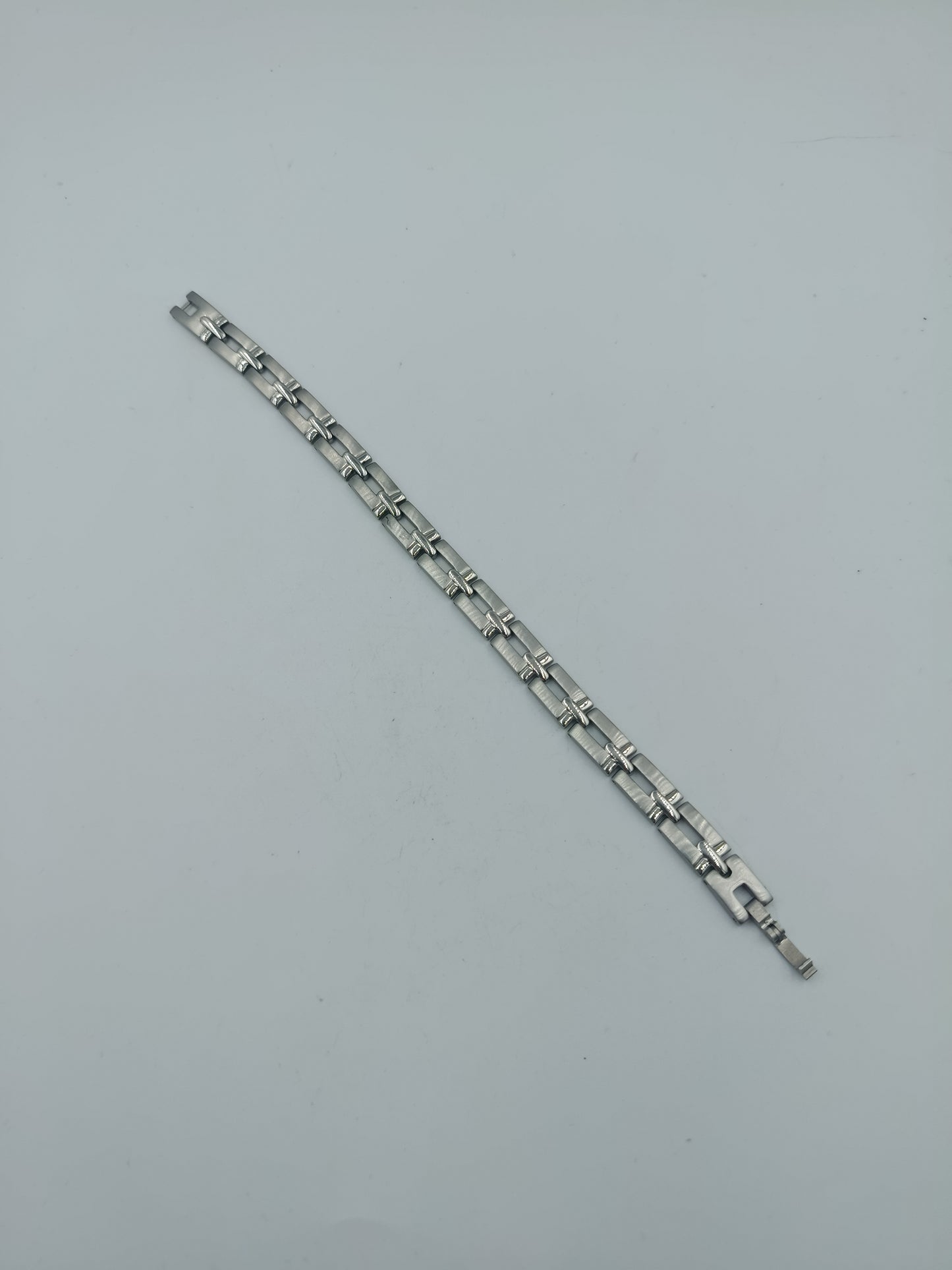 Edelstahl Armband Glieder Design massiv silberfarben Unisex