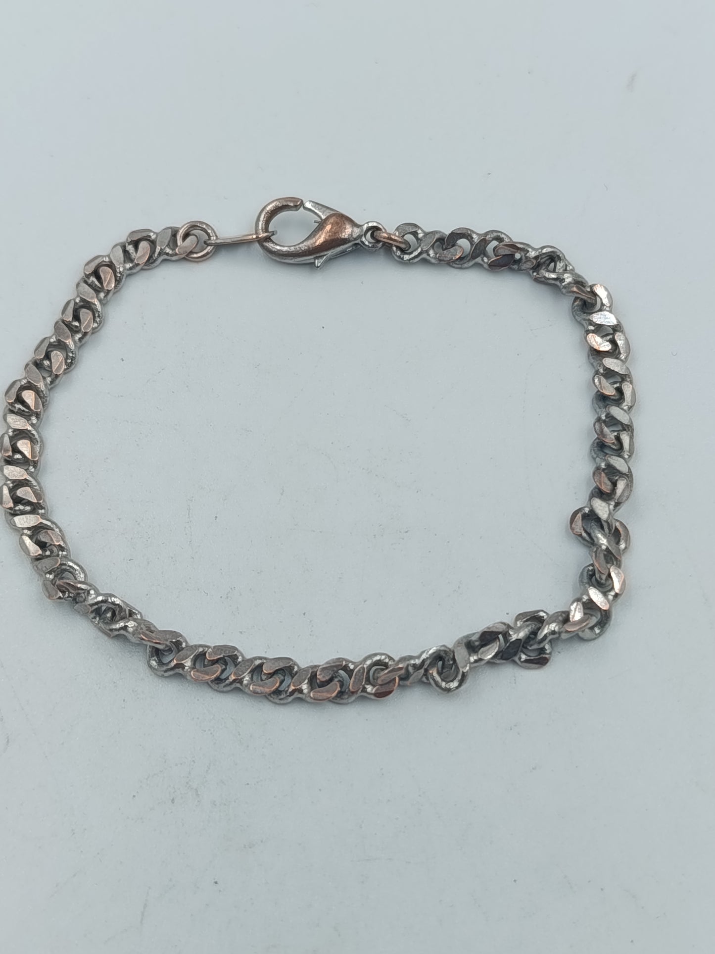 Silberfarbenes Armband Gliederkette mit Karabinerverschluss