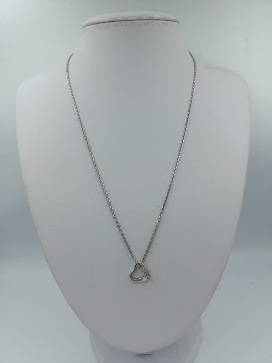 925 Silber Halskette mit Herzanhänger Sterling Silber Damenkette