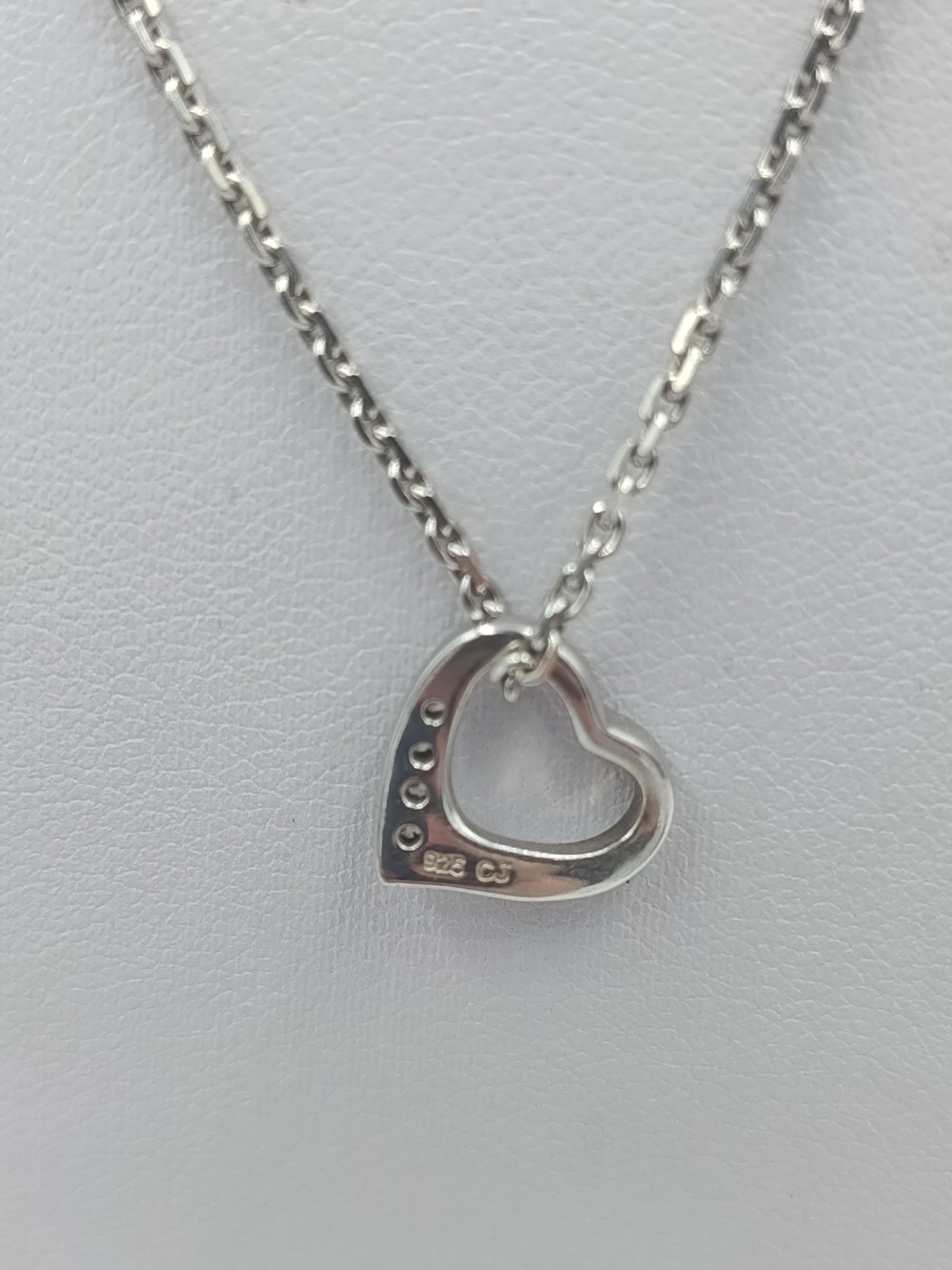 925 Silber Halskette mit Herzanhänger Sterling Silber Damenkette