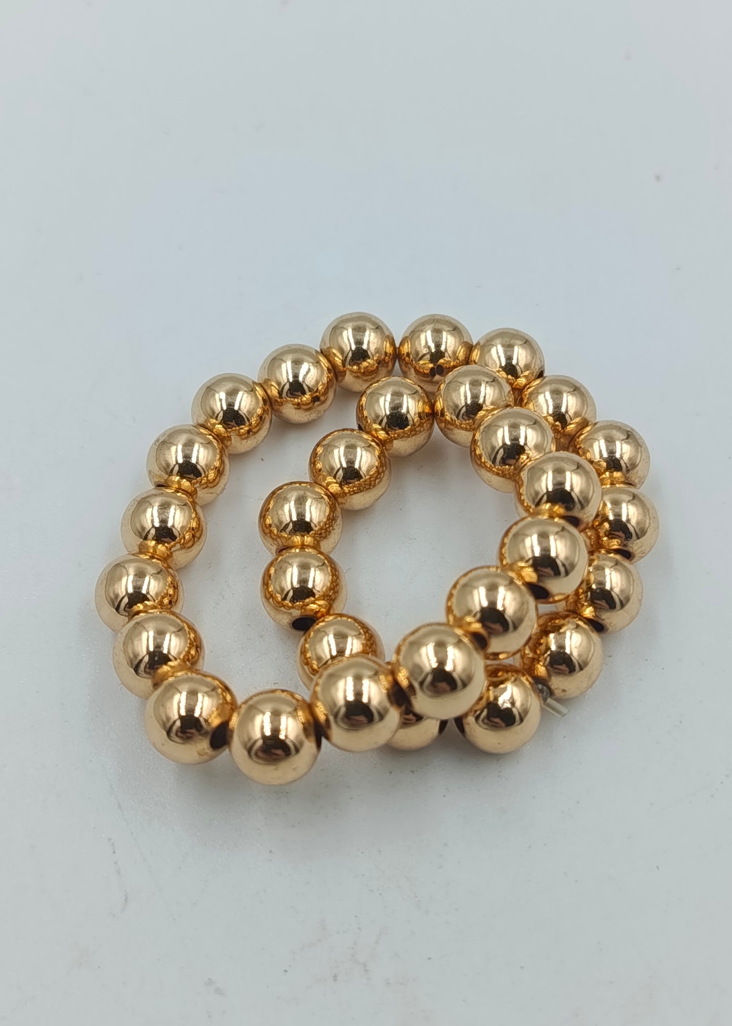 Elastisches Armband goldfarben Kugeln Stretcharmband