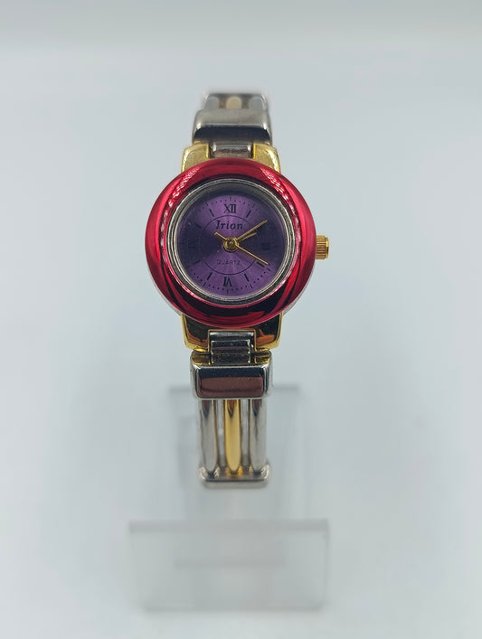 Irion Damen Armbanduhr rot lila silber gold Quartz