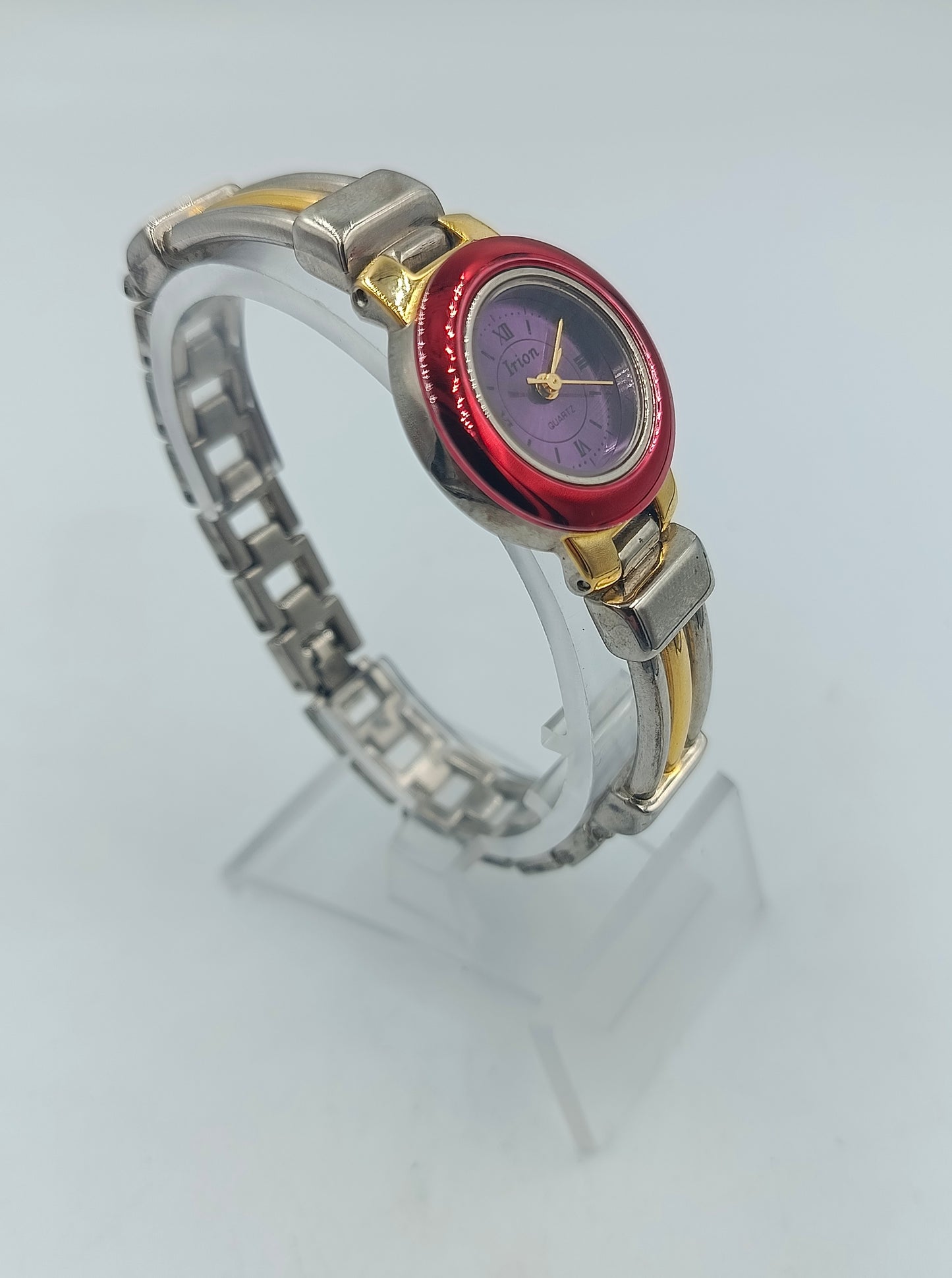 Irion Damen Armbanduhr rot lila silber gold Quartz