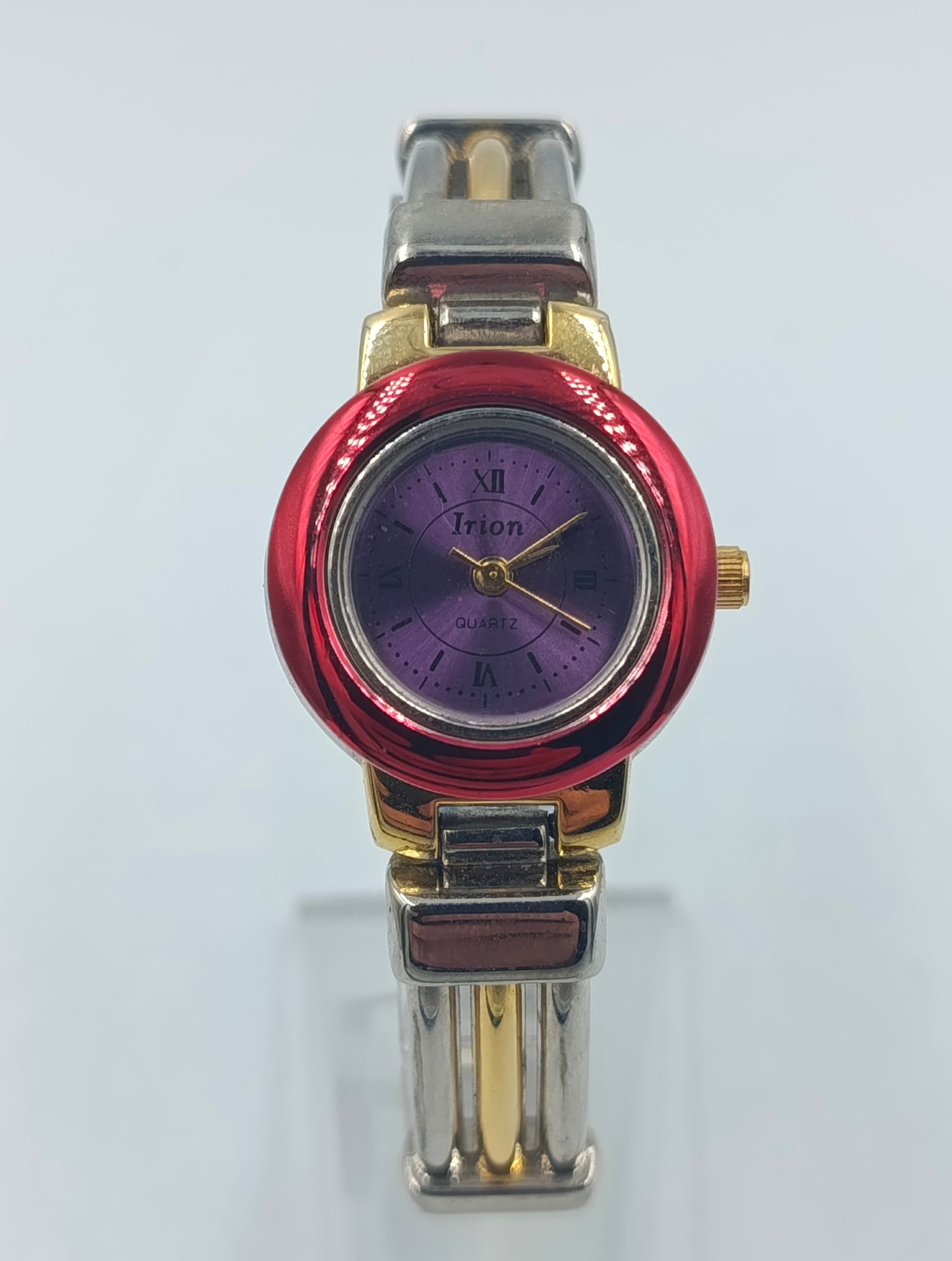 Irion Damen Armbanduhr rot lila silber gold Quartz