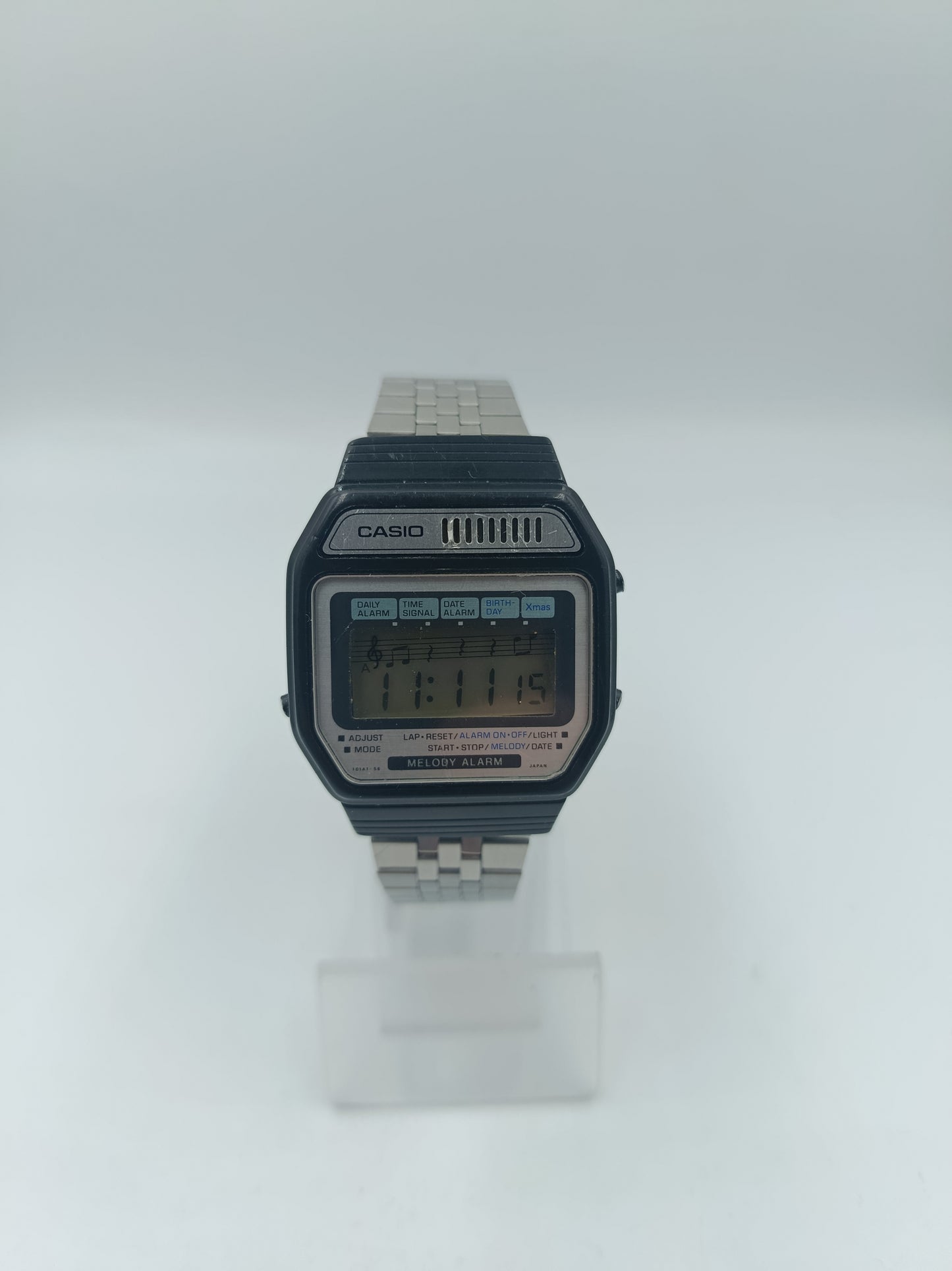 Casio Digitaluhr Melody Alarm Silber schwarz Vintage Retro Design