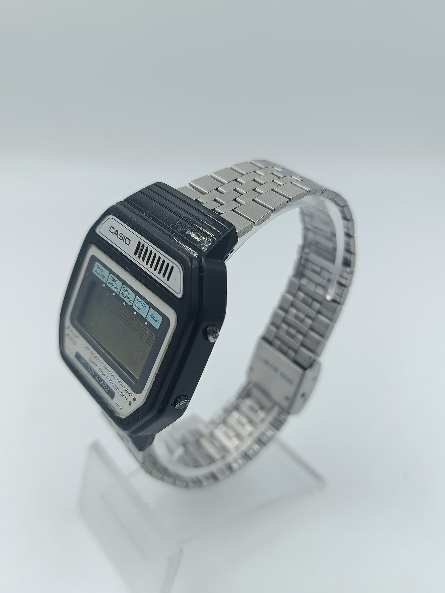 Casio Digitaluhr Melody Alarm Silber schwarz Vintage Retro Design