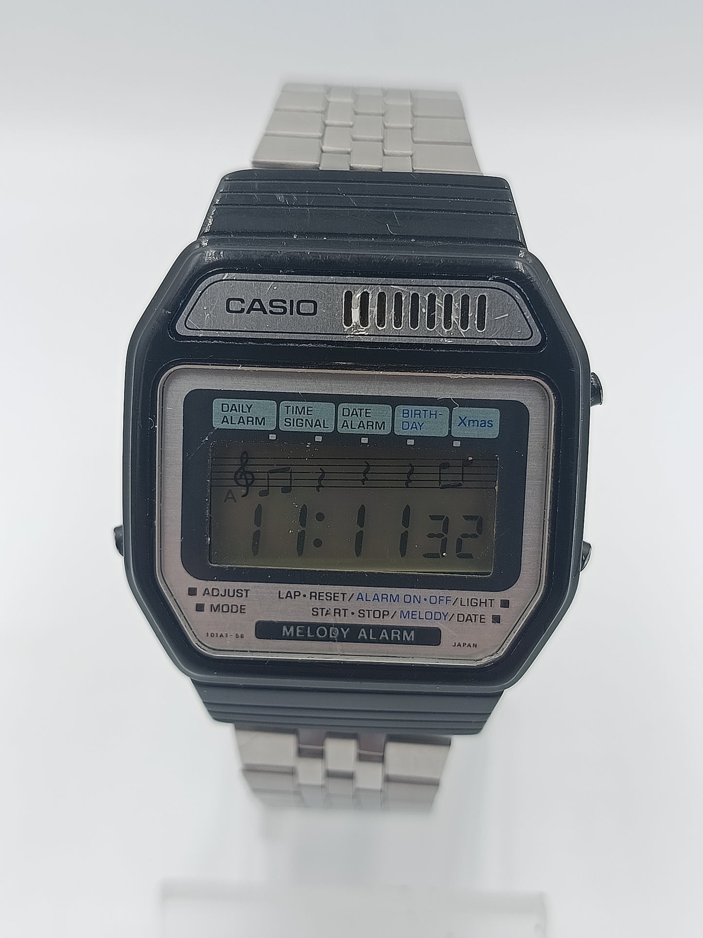 Casio Digitaluhr Melody Alarm Silber schwarz Vintage Retro Design