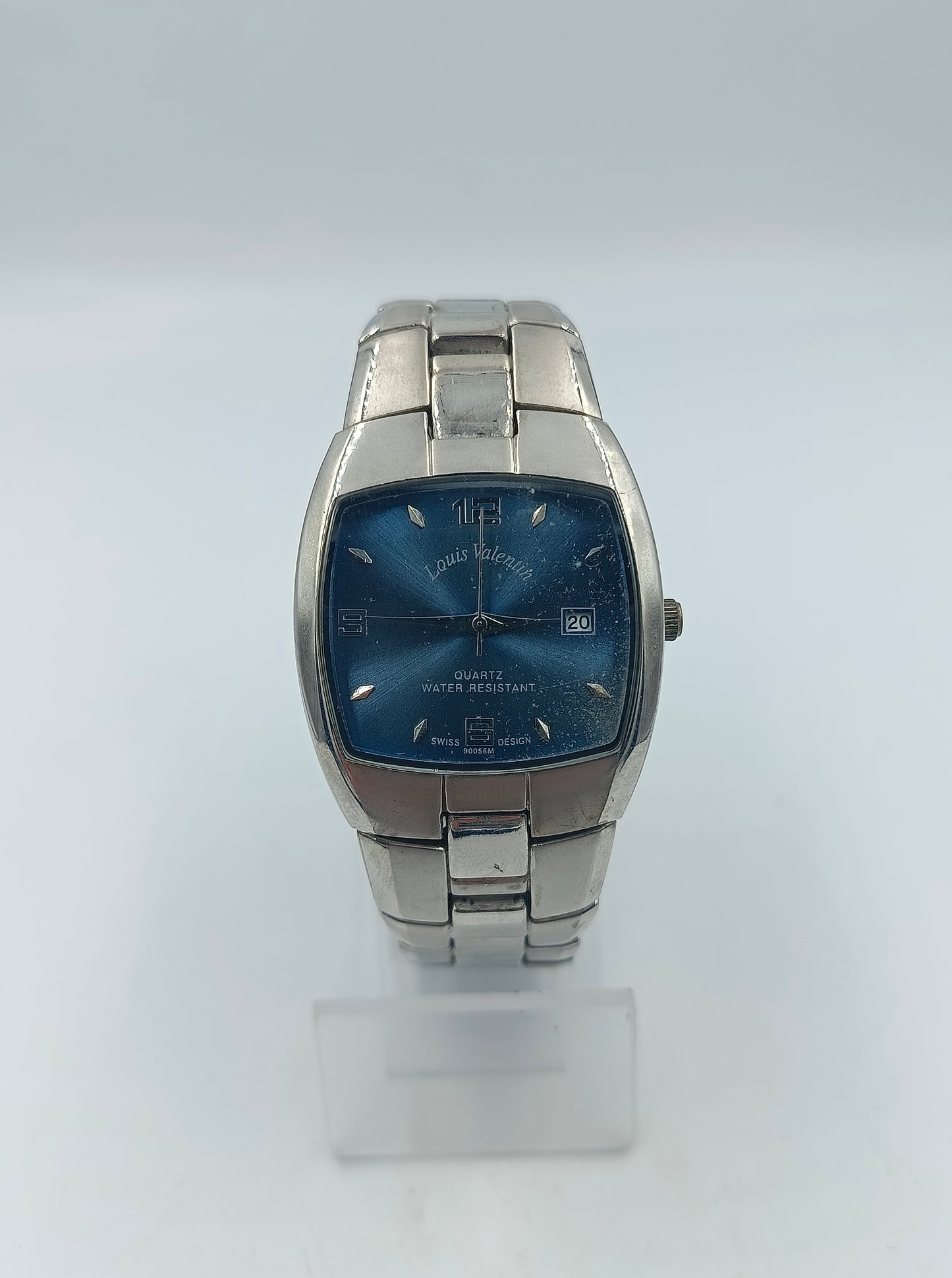 Louis Valentin Armbanduhr silber blau Edelstahl Quartz