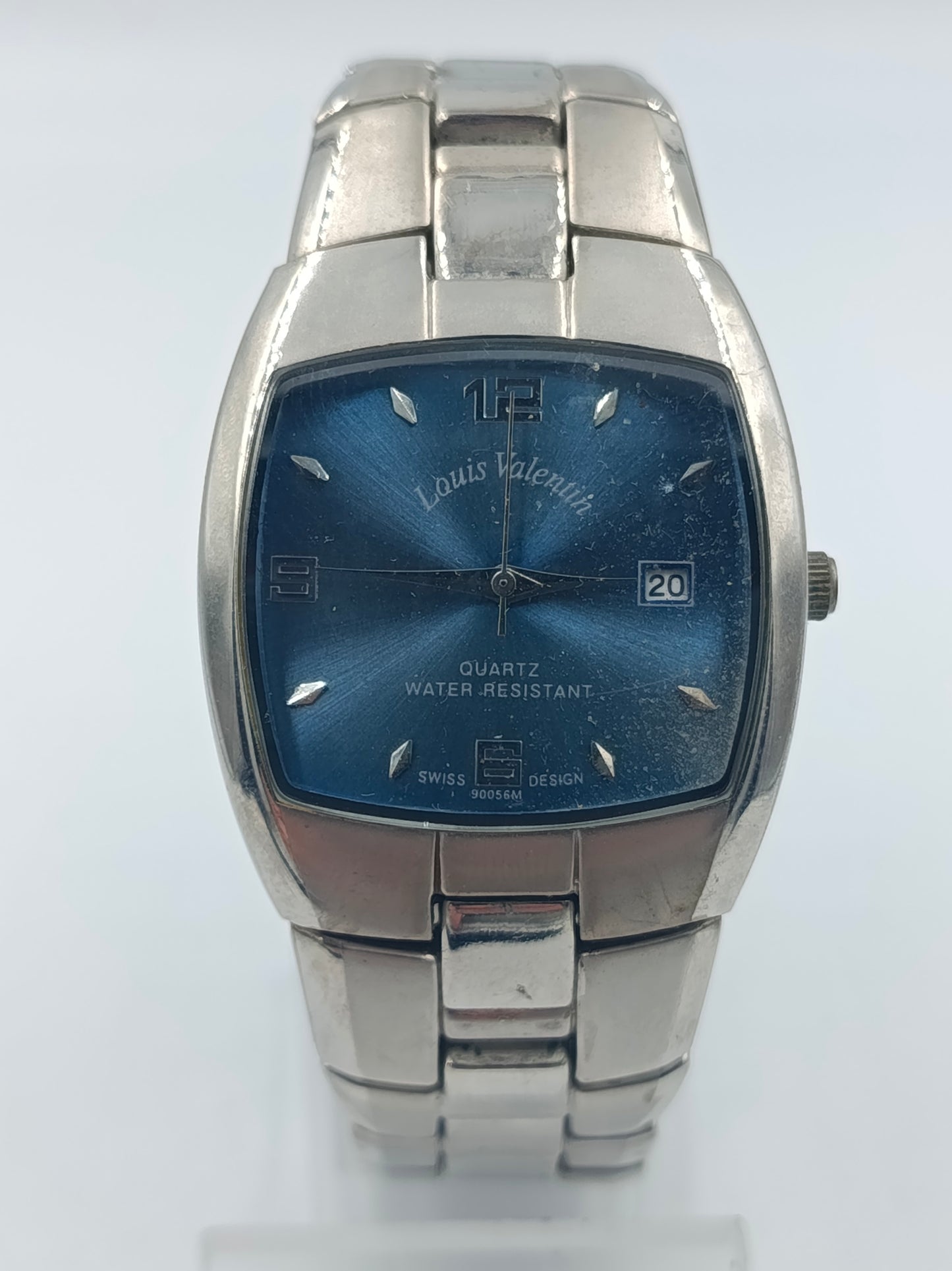 Louis Valentin Armbanduhr silber blau Edelstahl Quartz