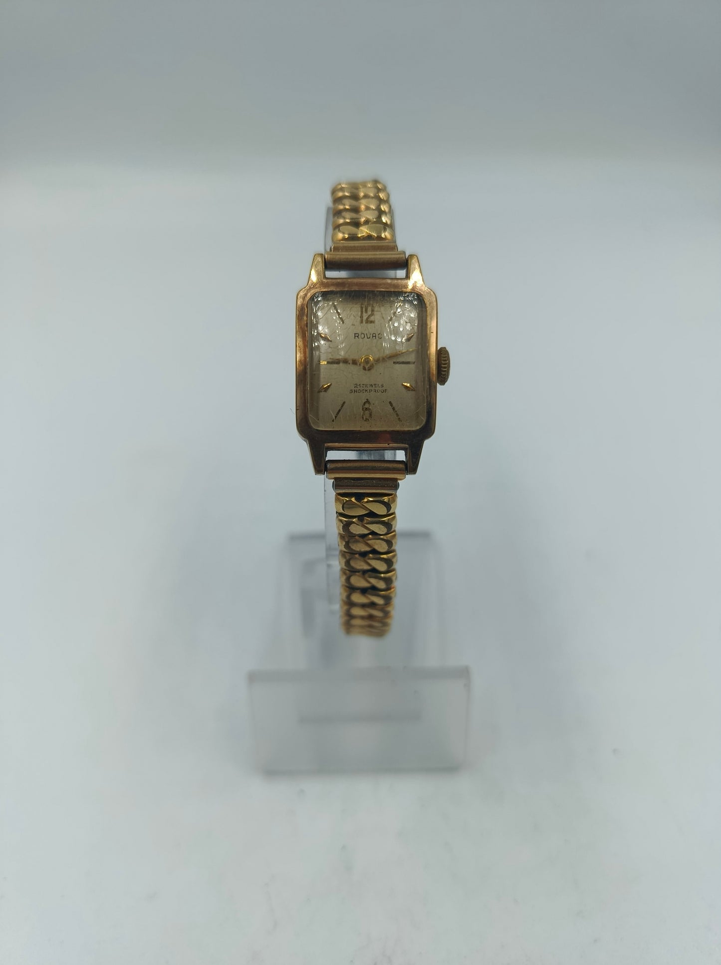 Rovac Damen Armbanduhr goldfarben elastisch Vintage