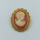 Vintage Brosche Kamee Dame goldfarben oval klassisch