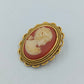 Vintage Brosche Kamee Dame goldfarben oval klassisch