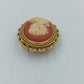 Vintage Brosche Kamee Dame goldfarben oval klassisch