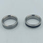 Ring Set Edelstahl silber schwarz matt modern Gr 59