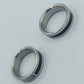 Ring Set Edelstahl silber schwarz matt modern Gr 59