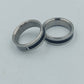 Ring Set Edelstahl silber schwarz matt modern Gr 59