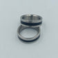 Ring Set Edelstahl silber schwarz matt modern Gr 59