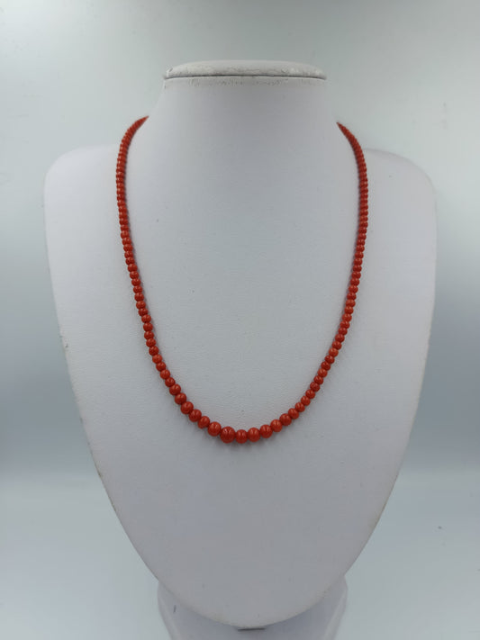 Korallenkette rot rund 45cm Vintage elegant