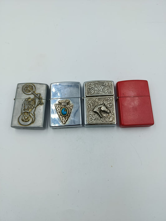 Set aus 4 Benzinfeuerzeugen 3x Zippo 1x Bohai Vintage Sammlung