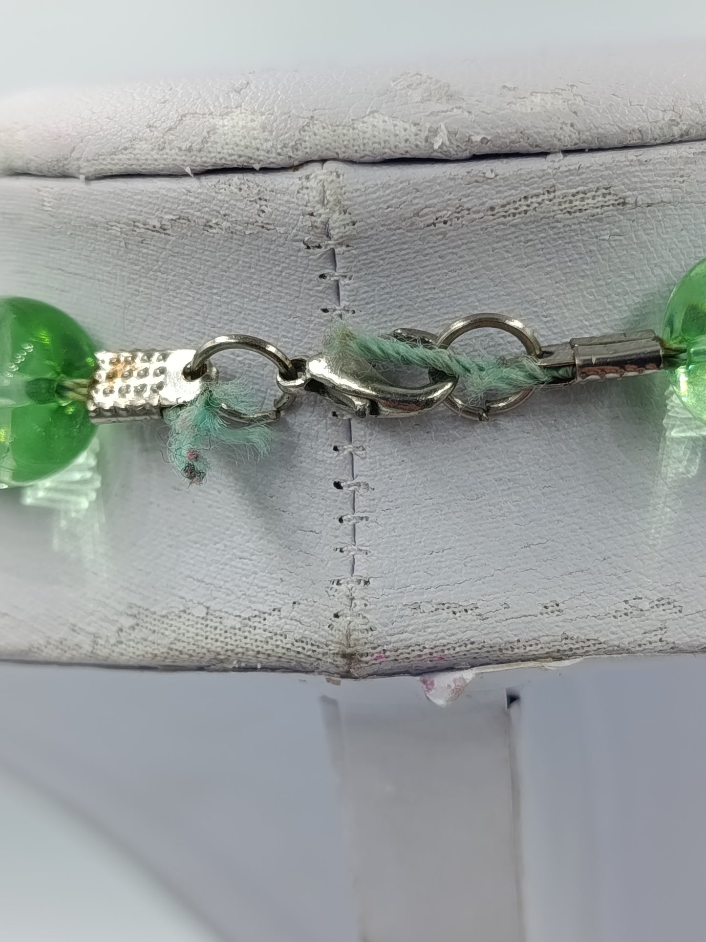 Vintage Glasperlenkette Grün 50cm Statement Schmuck