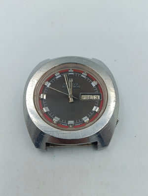 Bulova Accutron 2181 Herren Armbanduhr Vintage Grau Rot Swiss Made