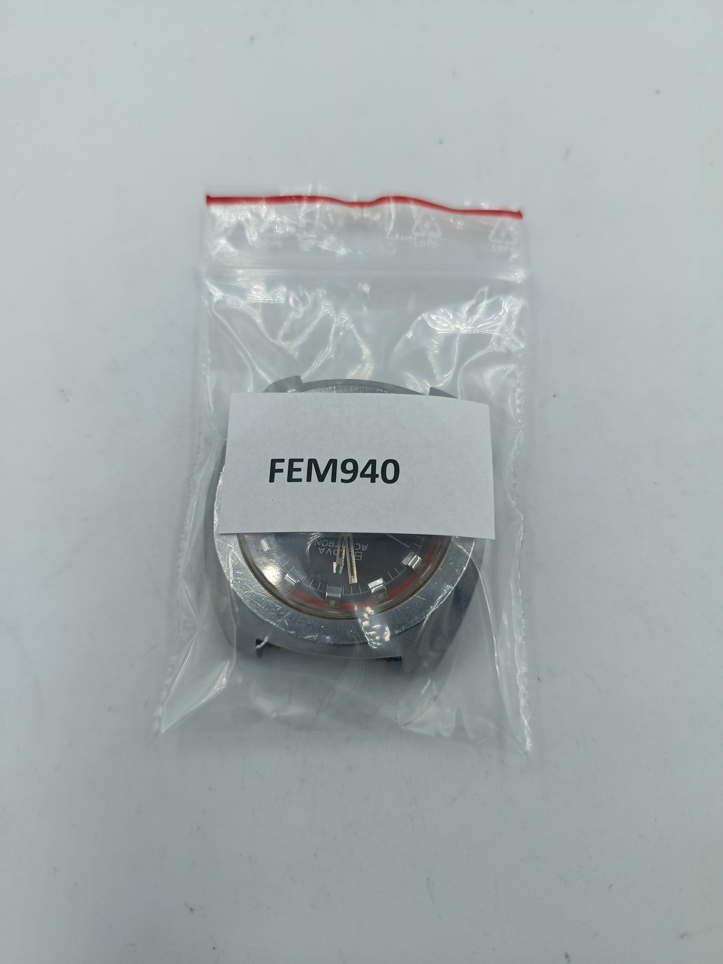 Bulova Accutron 2181 Herren Armbanduhr Vintage Grau Rot Swiss Made