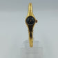 Damen Armspange Uhr Goldfarben Schwarz Zifferblatt Vintage