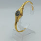 Damen Armspange Uhr Goldfarben Schwarz Zifferblatt Vintage