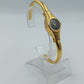 Damen Armspange Uhr Goldfarben Schwarz Zifferblatt Vintage