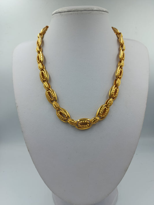 Vergoldete Gliederkette im Ornament Design Vintage Schmuck