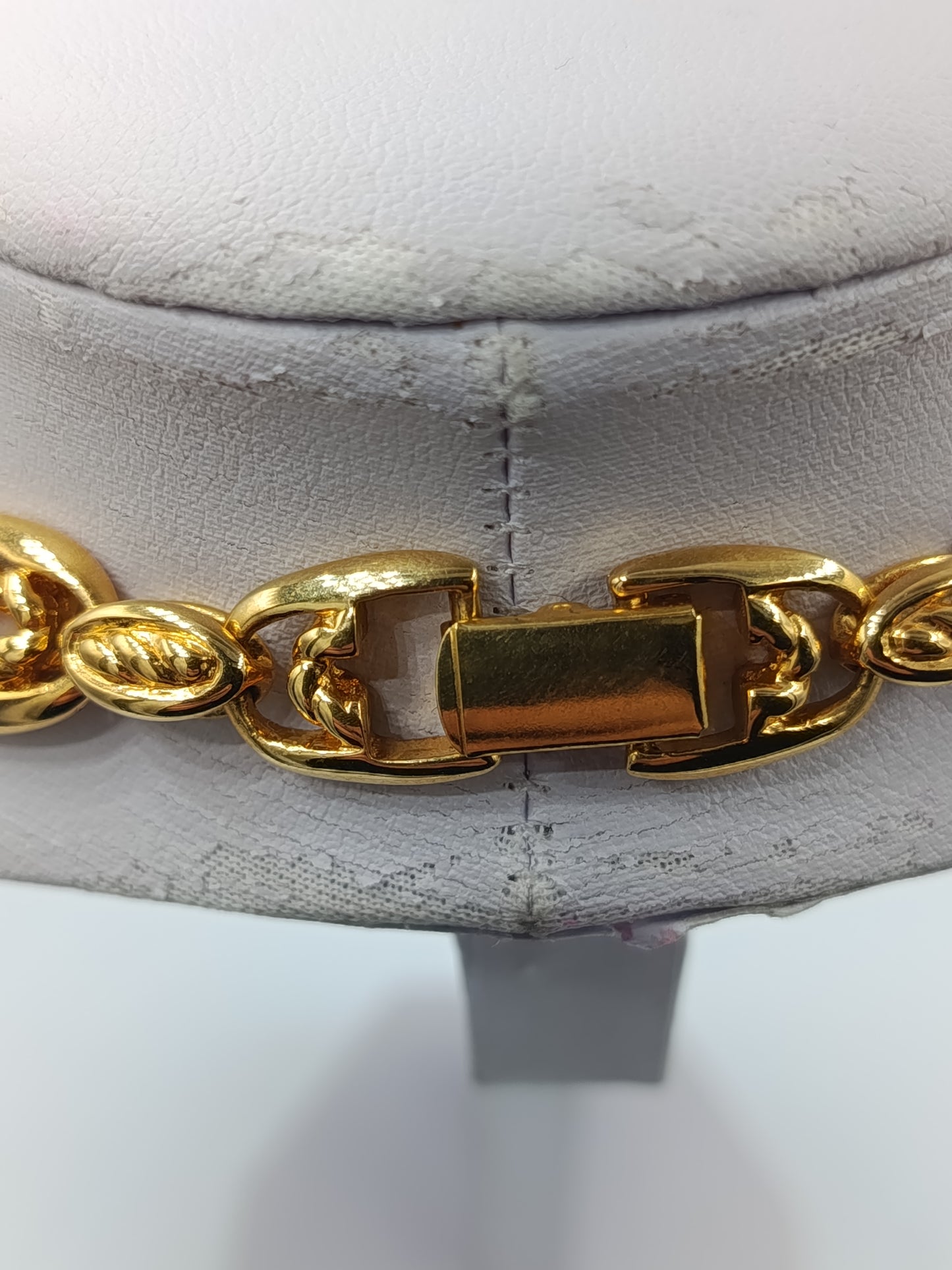 Vergoldete Gliederkette im Ornament Design Vintage Schmuck