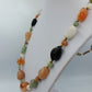 Edelstein Kette mit bunten Trommelsteinen und Messingperlen