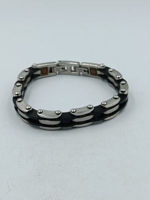 Edelstahl Armband mit schwarzen Gliedern im modernen Design