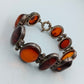 925 Silber Armband mit Bernstein Cabochons im Vintage Stil
