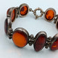 925 Silber Armband mit Bernstein Cabochons im Vintage Stil