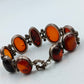 925 Silber Armband mit Bernstein Cabochons im Vintage Stil